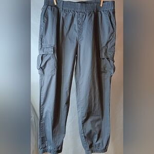 Cali 1850 Women's XL Grey Cargo Jogger Pants Elastic Waist & Ankles Relaxed Fit